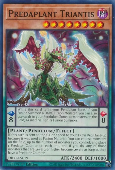 Predaplant Triantis DIFO-EN019 Yu-Gi-Oh card from Dimension Force