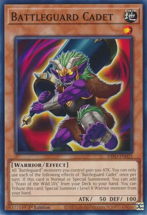 Battleguard Cadet DIFO-EN025 Yu-Gi-Oh card from Dimension Force