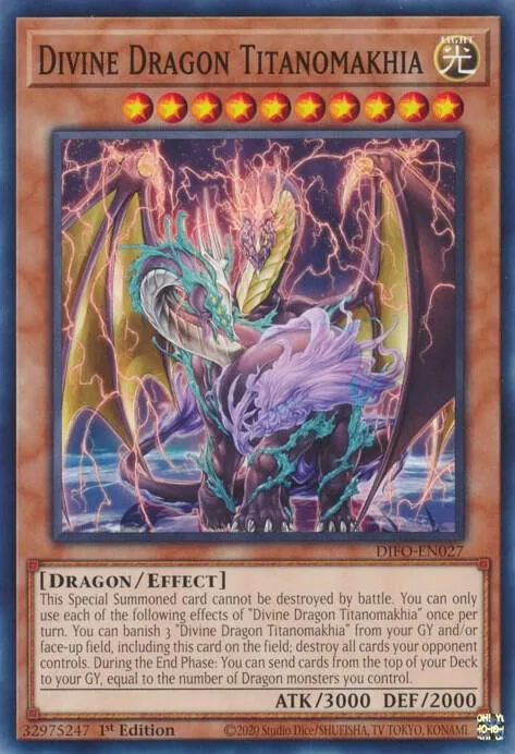 Divine Dragon Titanomakhia DIFO-EN027 Yu-Gi-Oh card from Dimension Force