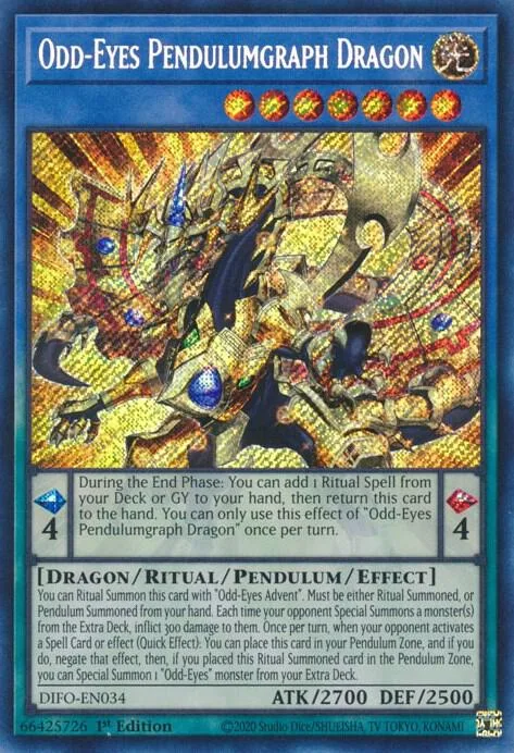 Odd-Eyes Pendulumgraph Dragon DIFO-EN034 Yu-Gi-Oh card from Dimension Force