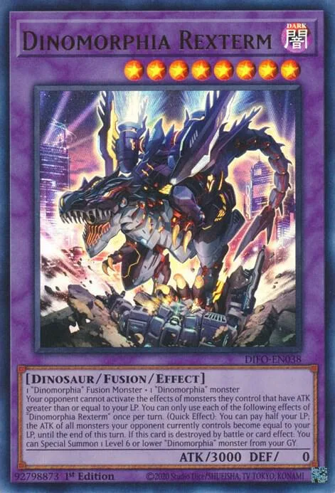 Dinomorphia Rexterm DIFO-EN038 Yu-Gi-Oh card from Dimension Force
