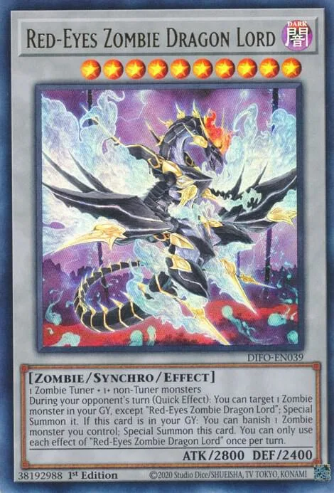 Red-Eyes Zombie Dragon Lord DIFO-EN039 Yu-Gi-Oh card from Dimension Force