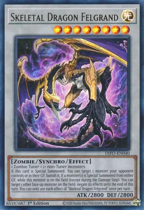 Skeletal Dragon Felgrand DIFO-EN040 Yu-Gi-Oh card from Dimension Force