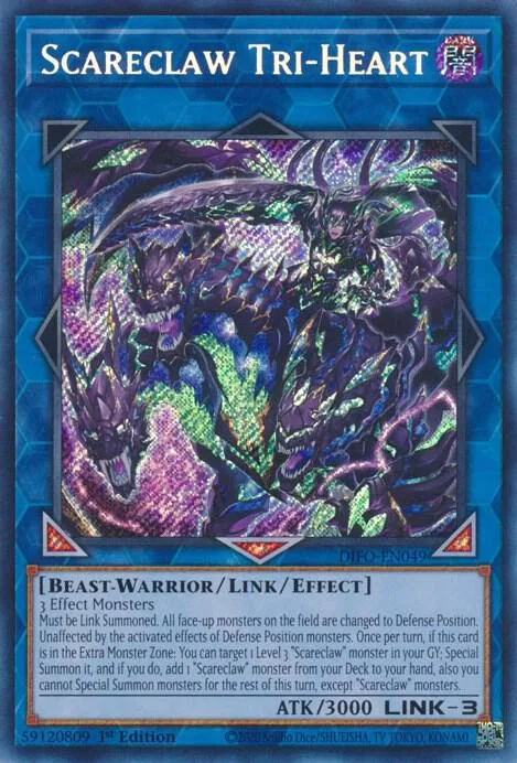 Scareclaw Tri-Heart DIFO-EN049 Yu-Gi-Oh card from Dimension Force