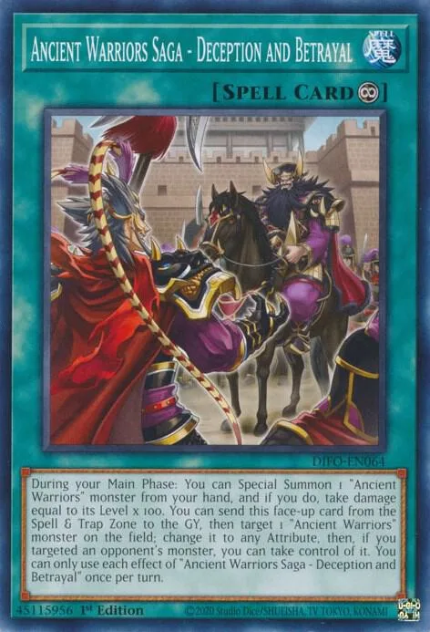 Ancient Warriors Saga - Deception and Betrayal DIFO-EN064 Yu-Gi-Oh card from Dimension Force