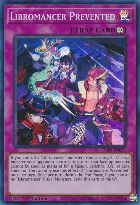 Libromancer Prevented DIFO-EN091 Yu-Gi-Oh card from Dimension Force