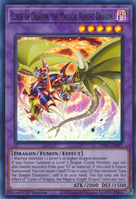 Curse of Dragon, the Magical Knight Dragon DIFO-EN097 Yu-Gi-Oh card from Dimension Force