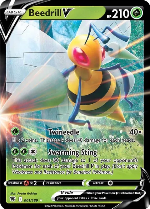 Beedrill V #001/189 Holofoil Pokémon card from Astral Radiance