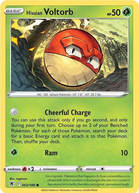 Hisuian Voltorb #002/189 Reverse Holofoil Pokémon card from Astral Radiance