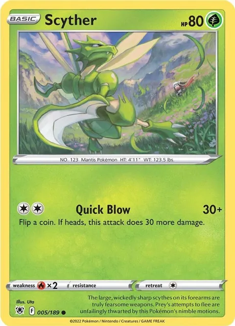 Scyther 005 #005/189 Reverse Holofoil Pokémon card from Astral Radiance