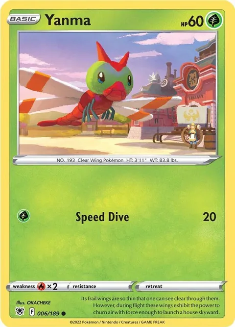 Yanma #006/189 Reverse Holofoil Pokémon card from Astral Radiance