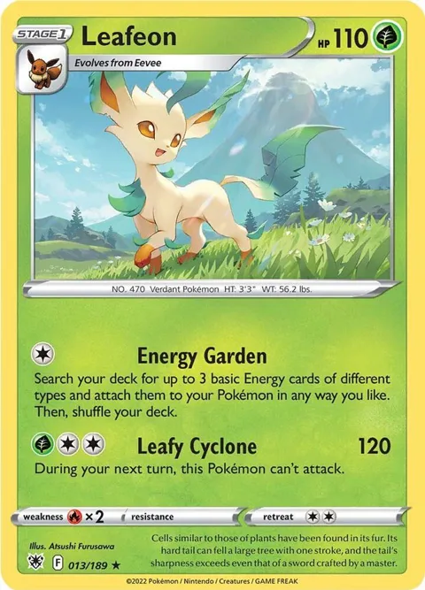 Leafeon #013/189 Reverse Holofoil Pokémon card from Astral Radiance
