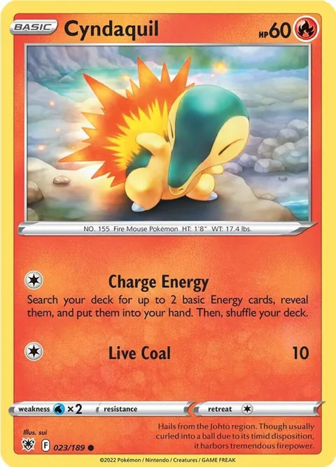 Cyndaquil #023/189 Reverse Holofoil Pokémon card from Astral Radiance