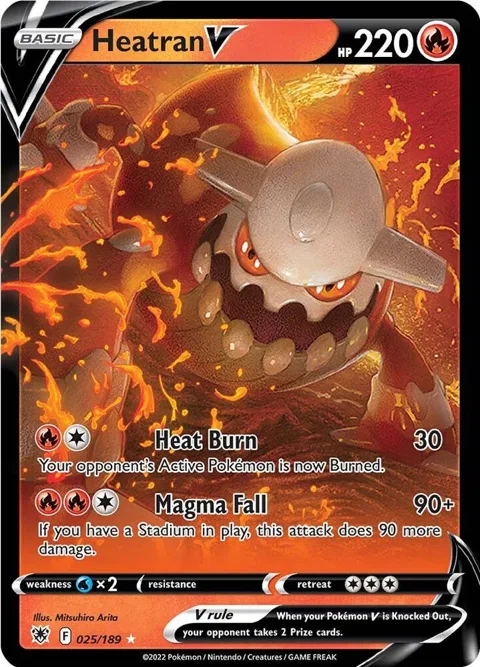 Heatran V #025/189 Holofoil Pokémon card from Astral Radiance