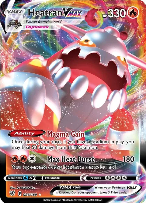 Heatran VMAX #026/189 Holofoil Pokémon card from Astral Radiance