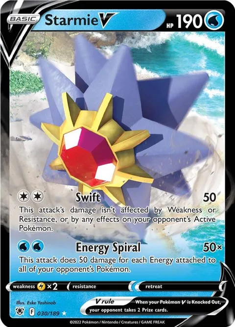 Starmie V #030/189 Holofoil Pokémon card from Astral Radiance