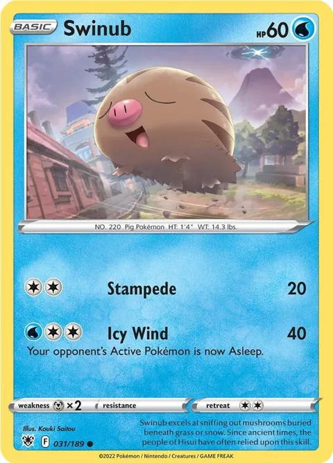 Swinub #031/189 Reverse Holofoil Pokémon card from Astral Radiance