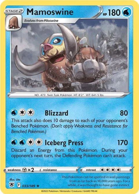 Mamoswine #033/189 Reverse Holofoil Pokémon card from Astral Radiance