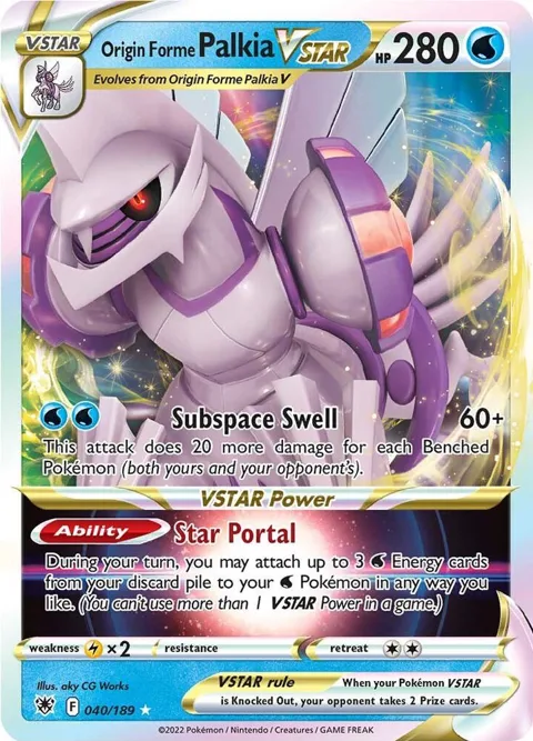 Origin Forme Palkia VSTAR #040/189 Holofoil Pokémon card from Astral Radiance