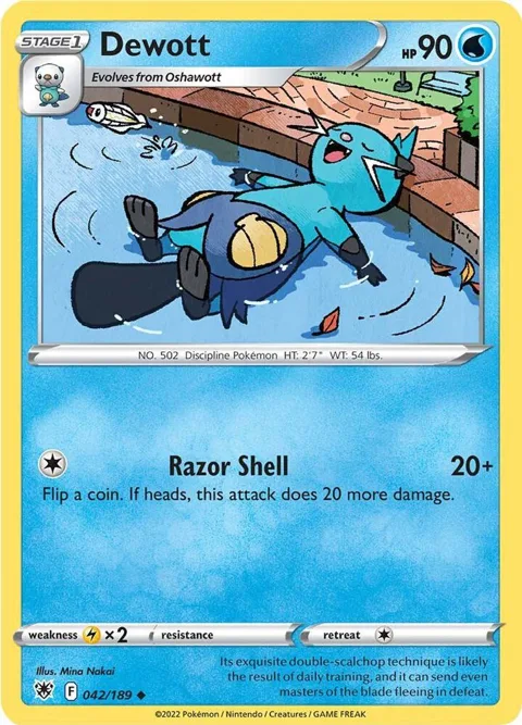 Dewott #042/189 Pokémon card from Astral Radiance