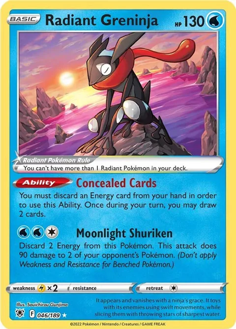 Radiant Greninja #046/189 Holofoil Pokémon card from Astral Radiance