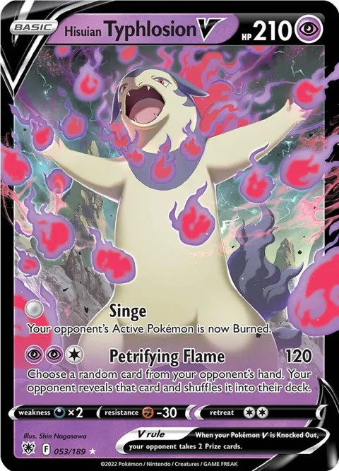 Hisuian Typhlosion V #053/189 Holofoil Pokémon card from Astral Radiance