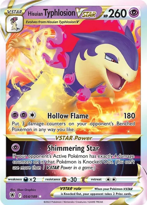 Hisuian Typhlosion VSTAR #054/189 Holofoil Pokémon card from Astral Radiance