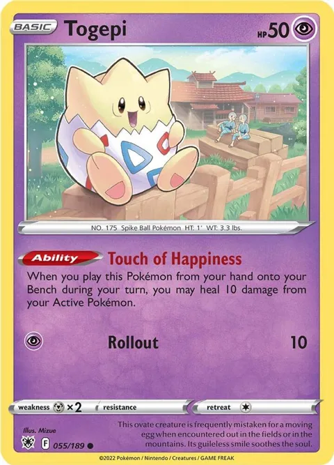 Togepi #055/189 Reverse Holofoil Pokémon card from Astral Radiance