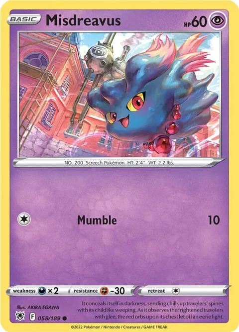Misdreavus #058/189 Pokémon card from Astral Radiance
