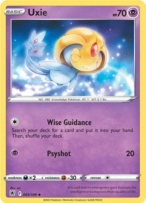 Uxie #065/189 Reverse Holofoil Pokémon card from Astral Radiance