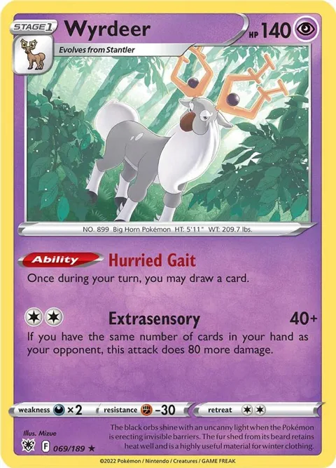 Wyrdeer #069/189 Reverse Holofoil Pokémon card from Astral Radiance