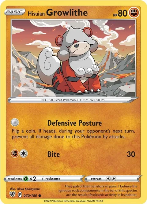 Hisuian Growlithe #070/189 Pokémon card from Astral Radiance