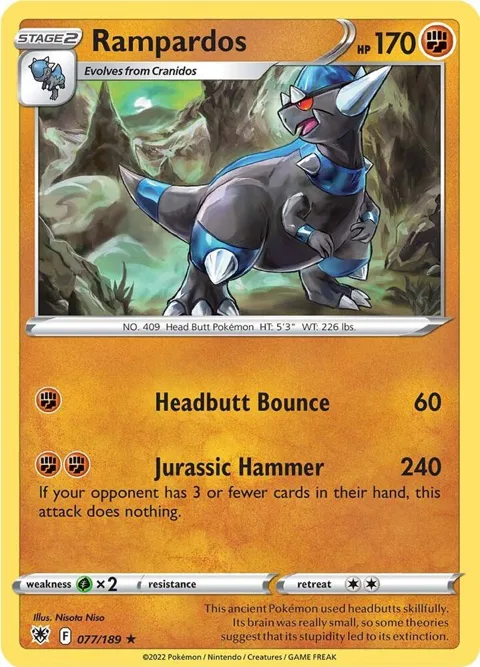Rampardos #077/189 Reverse Holofoil Pokémon card from Astral Radiance