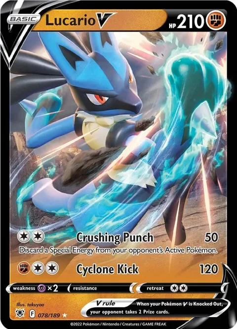 Lucario V #078/189 Holofoil Pokémon card from Astral Radiance