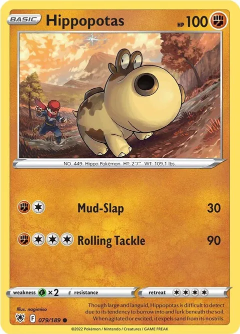 Hippopotas #079/189 Reverse Holofoil Pokémon card from Astral Radiance