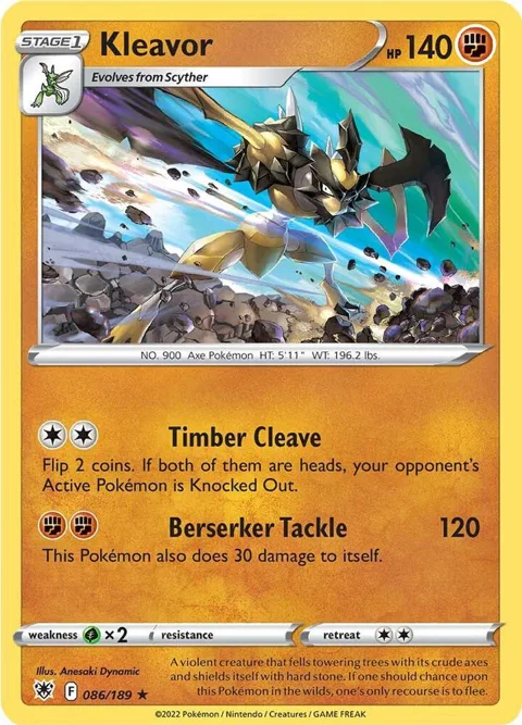 Kleavor 86 #086/189 Holofoil Pokémon card from Astral Radiance