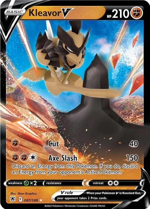 Kleavor V #087/189 Holofoil Pokémon card from Astral Radiance