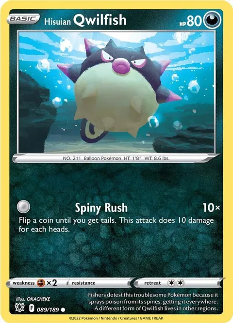 Hisuian Qwilfish 89 #089/189 Pokémon card from Astral Radiance