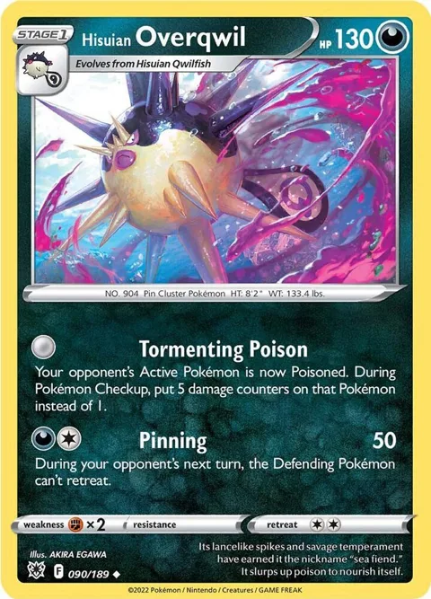 Hisuian Overqwil 90 #090/189 Reverse Holofoil Pokémon card from Astral Radiance