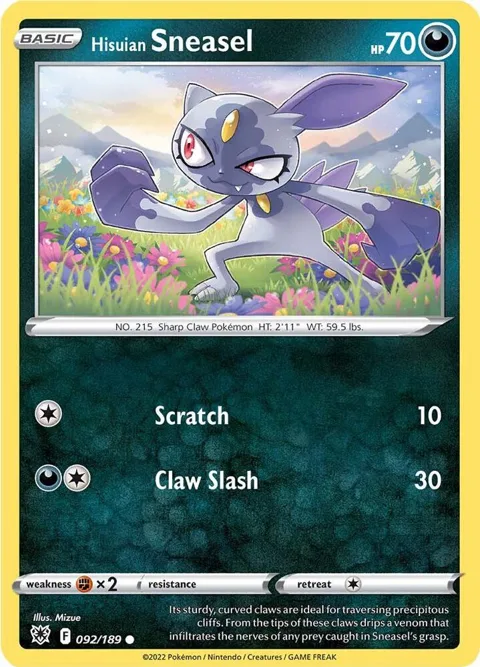 Hisuian Sneasel #092/189 Pokémon card from Astral Radiance