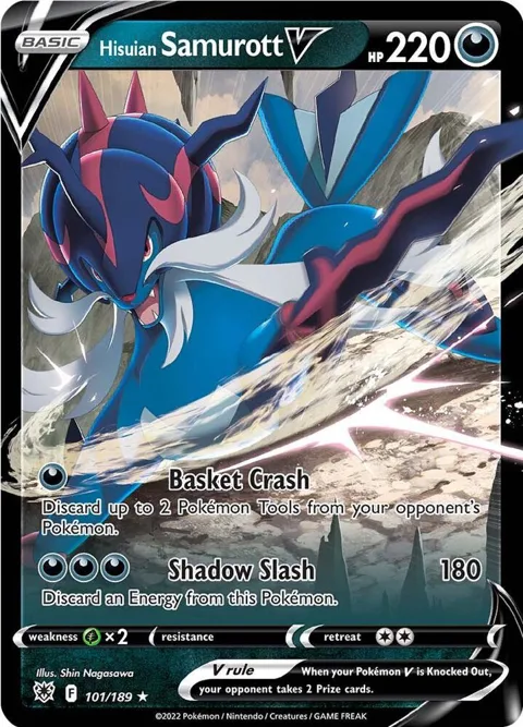 Hisuian Samurott V #101/189 Holofoil Pokémon card from Astral Radiance