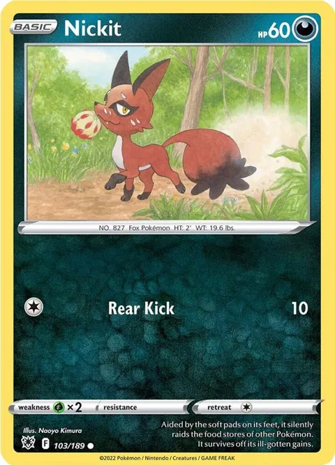 Nickit #103/189 Reverse Holofoil Pokémon card from Astral Radiance