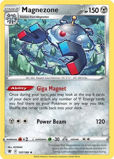 Magnezone #107/189 Holofoil Pokémon card from Astral Radiance