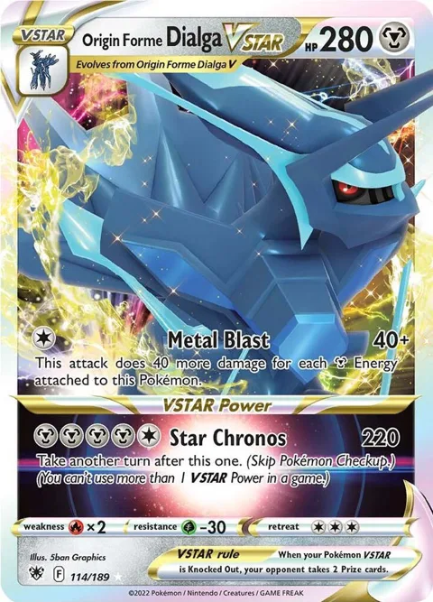 Origin Forme Dialga VSTAR #114/189 Holofoil Pokémon card from Astral Radiance