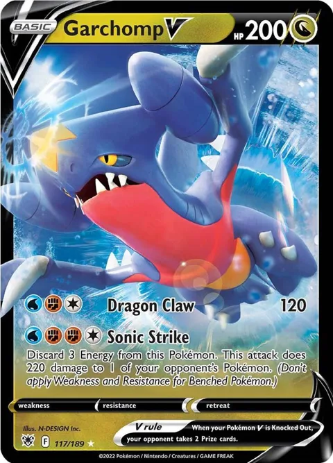 Garchomp V #117/189 Holofoil Pokémon card from Astral Radiance