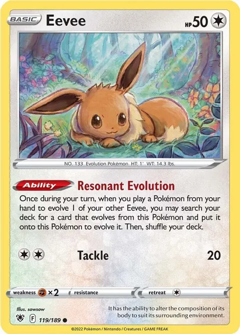 Eevee #119/189 Pokémon card from Astral Radiance