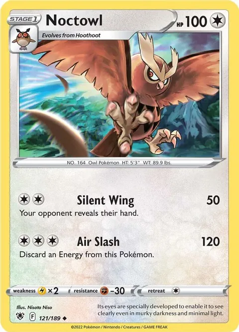 Noctowl #121/189 Pokémon card from Astral Radiance