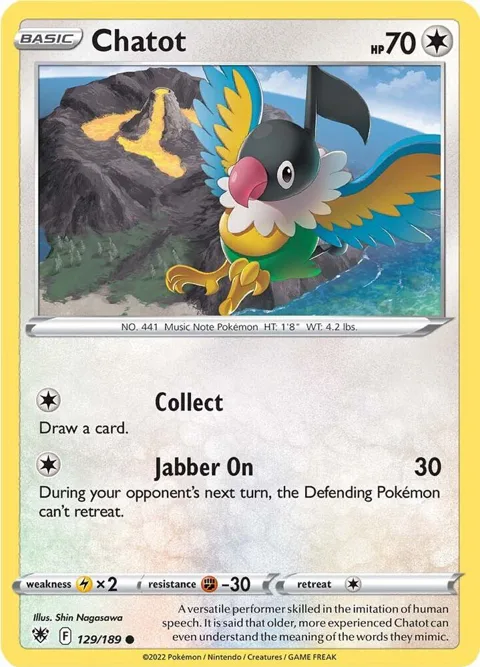 Chatot #129/189 Pokémon card from Astral Radiance
