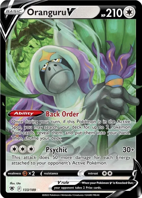 Oranguru V #133/189 Holofoil Pokémon card from Astral Radiance