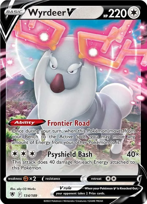 Wyrdeer V #134/189 Holofoil Pokémon card from Astral Radiance
